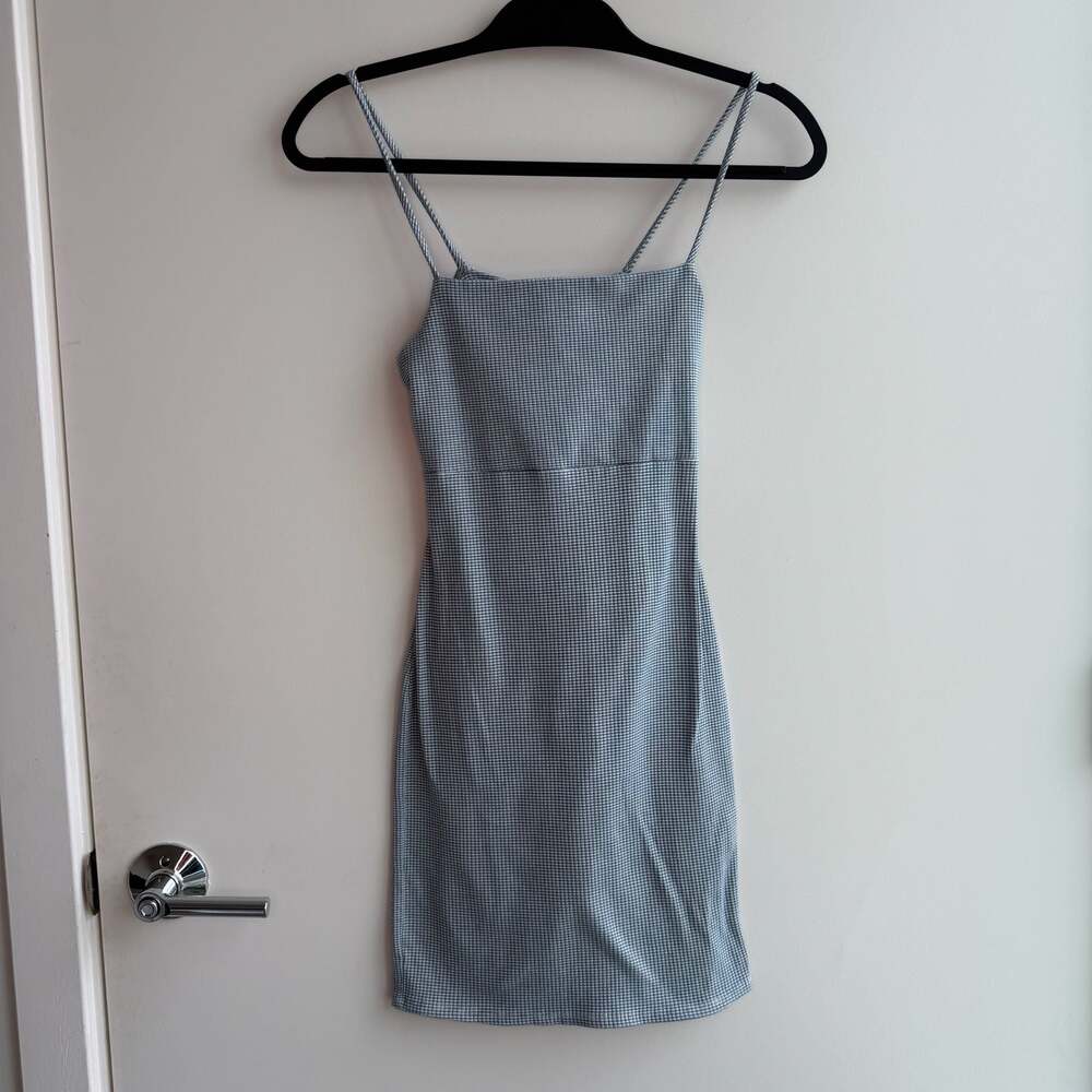 Forever 21 Blue Gingham Tie-Back Mini Dress Size M